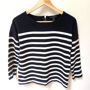 J.Crew Striped Ponte Zipper Detail Sweatshirt Size XS